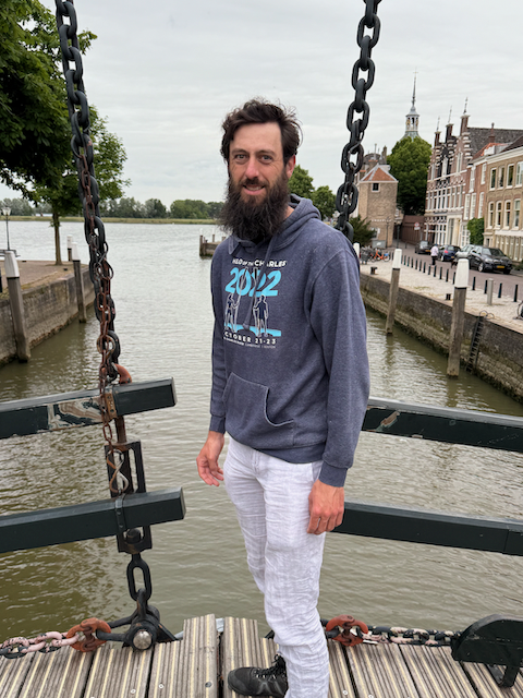 Alex checking out the lift bridge