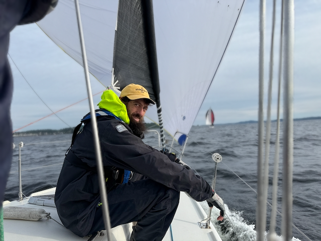 Alex waiting to leap into action on the run.