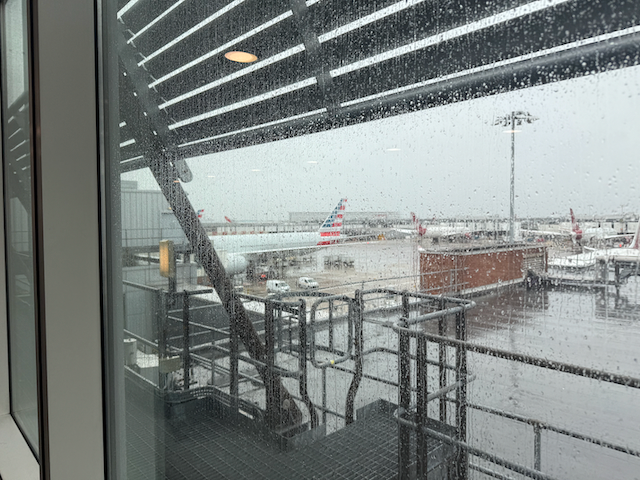 Heathrow was quite gray and rainy - fortunately we didn't have to go outside