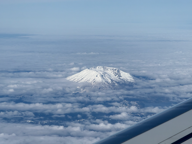 I love flying over mount st Helens and seeing the crater.