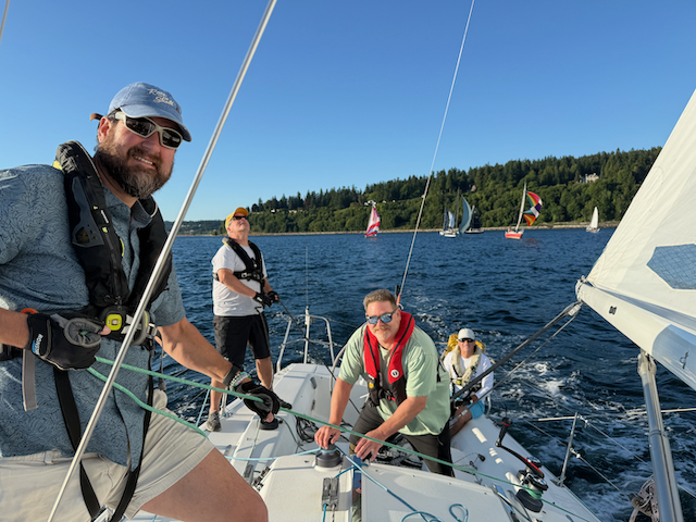 Back to the sailing - Alex wasn't here this night, so we brought along a fill in.