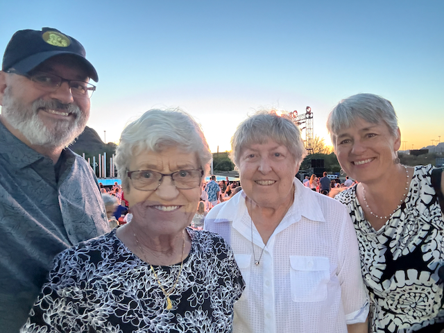 Mom, Mary and Sue at the Phoenix Ballet at the Desert botanical Gardens