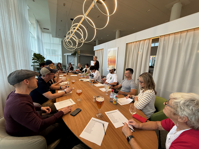 Playing a game with the folks on the tour before we broke into smaller groups for dinner.