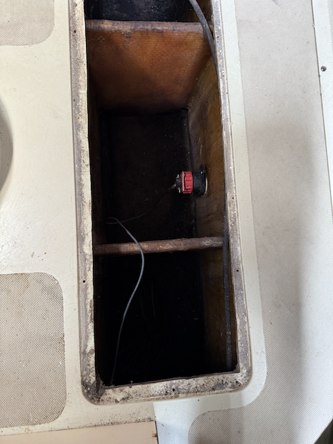 Preparing to replace the knotlog impeller, which had gotten painted.