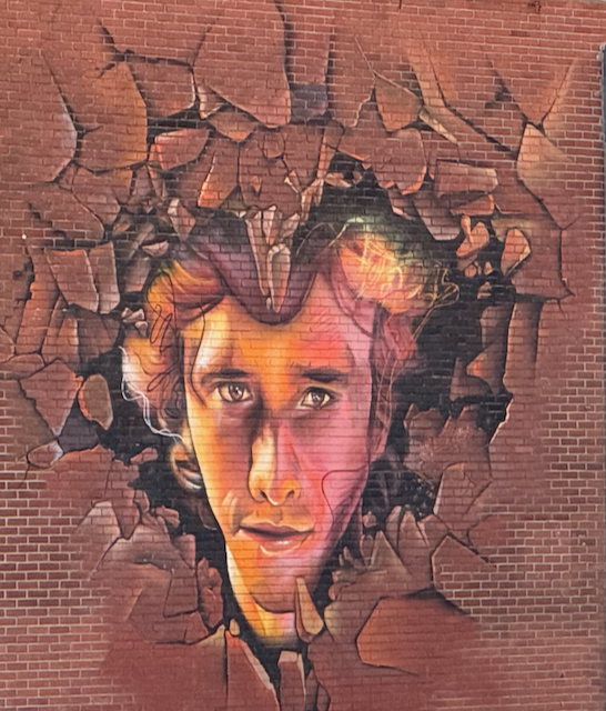 Some cool art on the side of the building in Antwerp