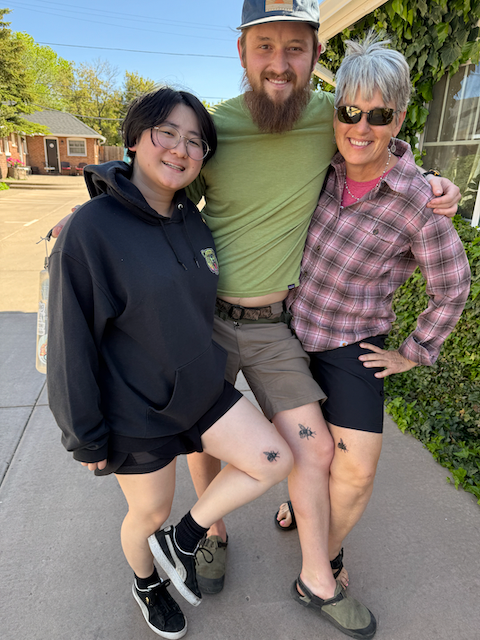 Sophie, Jack and Sue all got matching "Bees Knees" Tattoos
