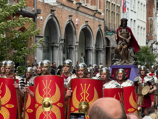 The Romans carrying a bound Jesus