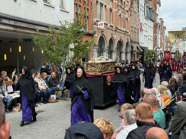 The body of Christ being paraded through the streets