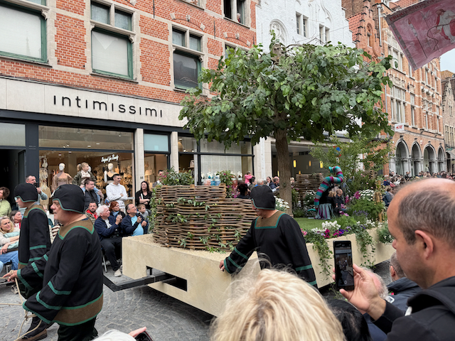 The snake tempting Adam and Eve