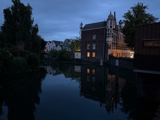 The wharehouses of Dordrecht reflected in the canals