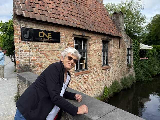 Walking mom back to the hotel after the Parade